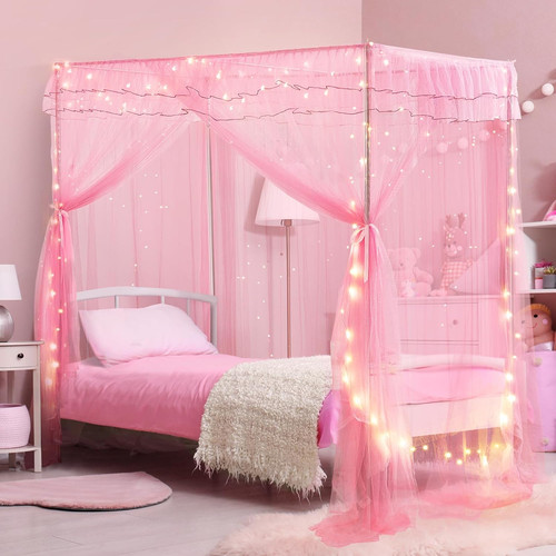 Twin size bed canopy with - size,