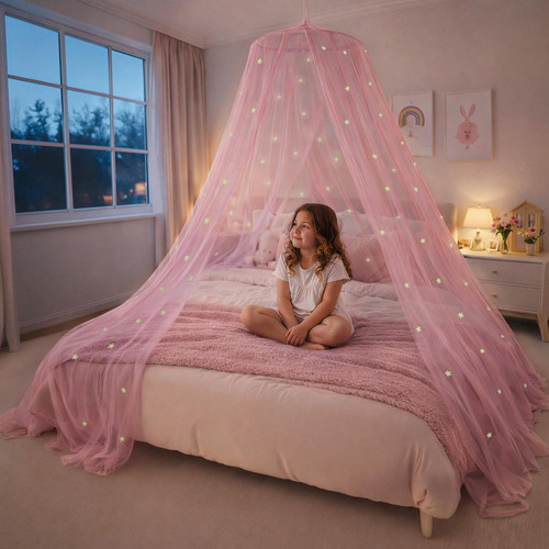 Pink bed canopy for - pink,