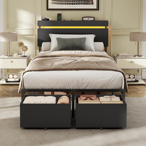 Twin size bed frame with - frame,