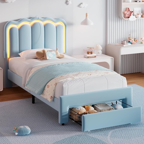 Pink twin size bed frame - size,