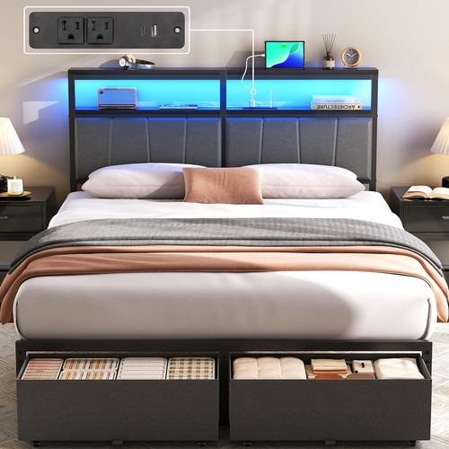 Full bed frame - frame, storage