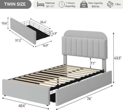 Twin bed frame for - frame, kids