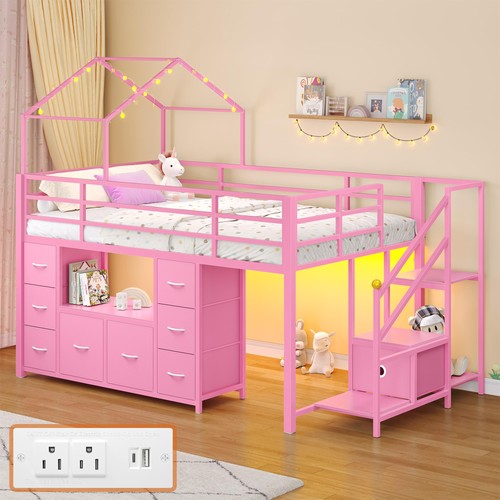 Twin kids house loft bed - twin,