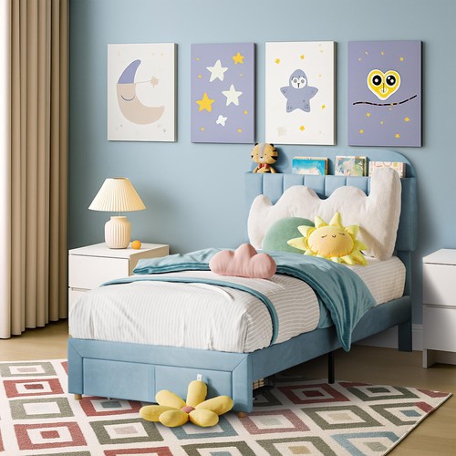 Twin bed frame storage - bed, w/