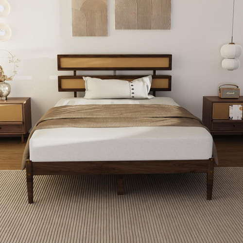 Full size wood platform bed - platform,