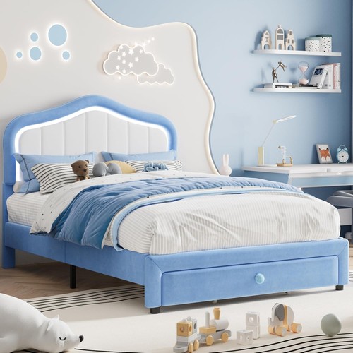 Full twin upholstered bed - upholstered,
