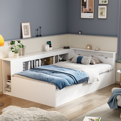Single bed with drawers - with,