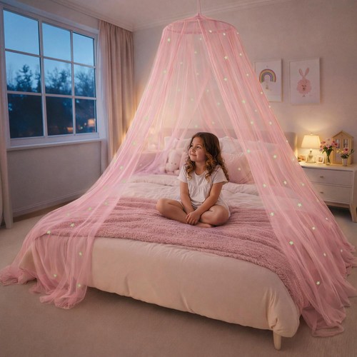 Pink bed canopy for girls - for, with