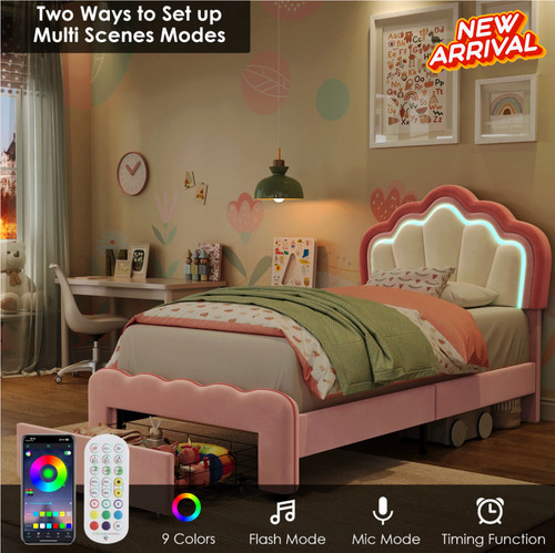 Twin size bed frame - size, petal