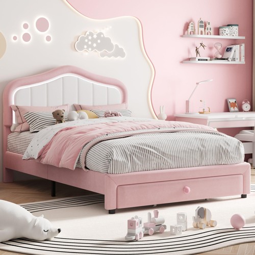 Full twin upholstered bed - full/twin,