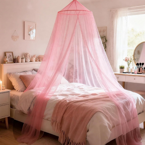 Pink princess bed canopy for - princess,