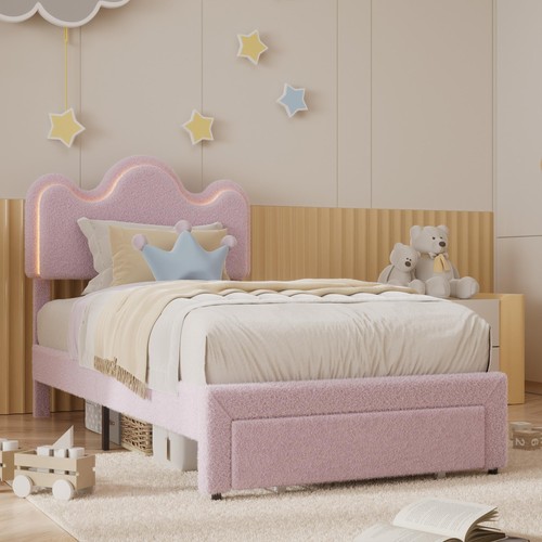 Twin size bed frame boucle - twin,