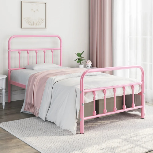 Twin iron bed frame - bed,