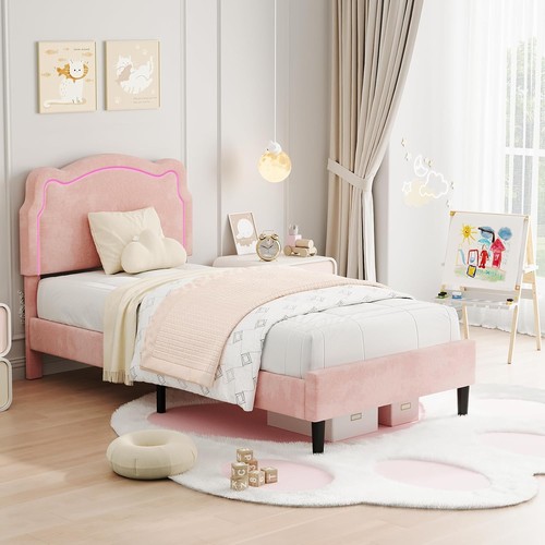 Velvet upholstered bed - velvet, frame