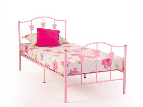 Pink metal bed - metal,