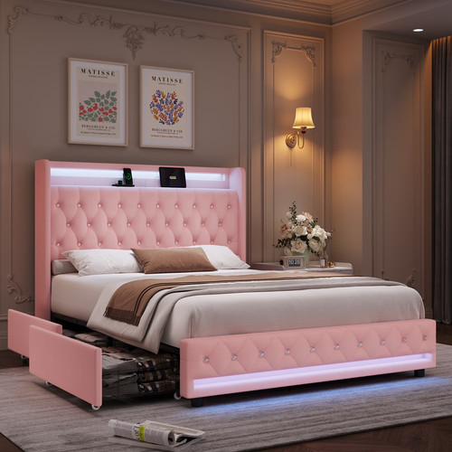 Girls pink full bed - full,