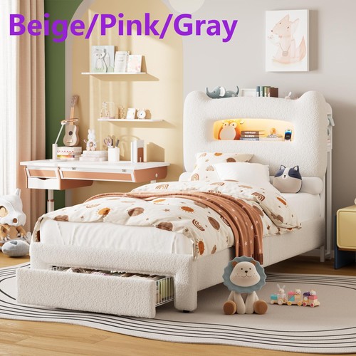 Led twin bed - bed, upholstered