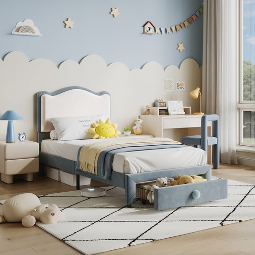 Twin size storage bed frame - bed, w